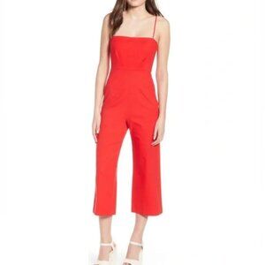 ASTR The Label Red Crop Jumpsuit